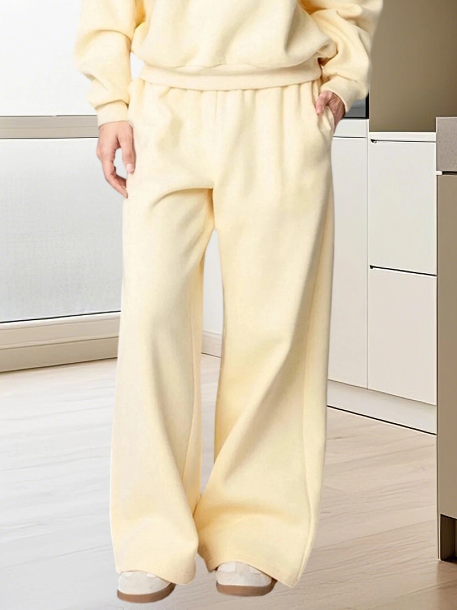 Women s High Waisted Jogger Sweatpants with Drawstring Waistband and Side Pockets for Casual Lounge Wear