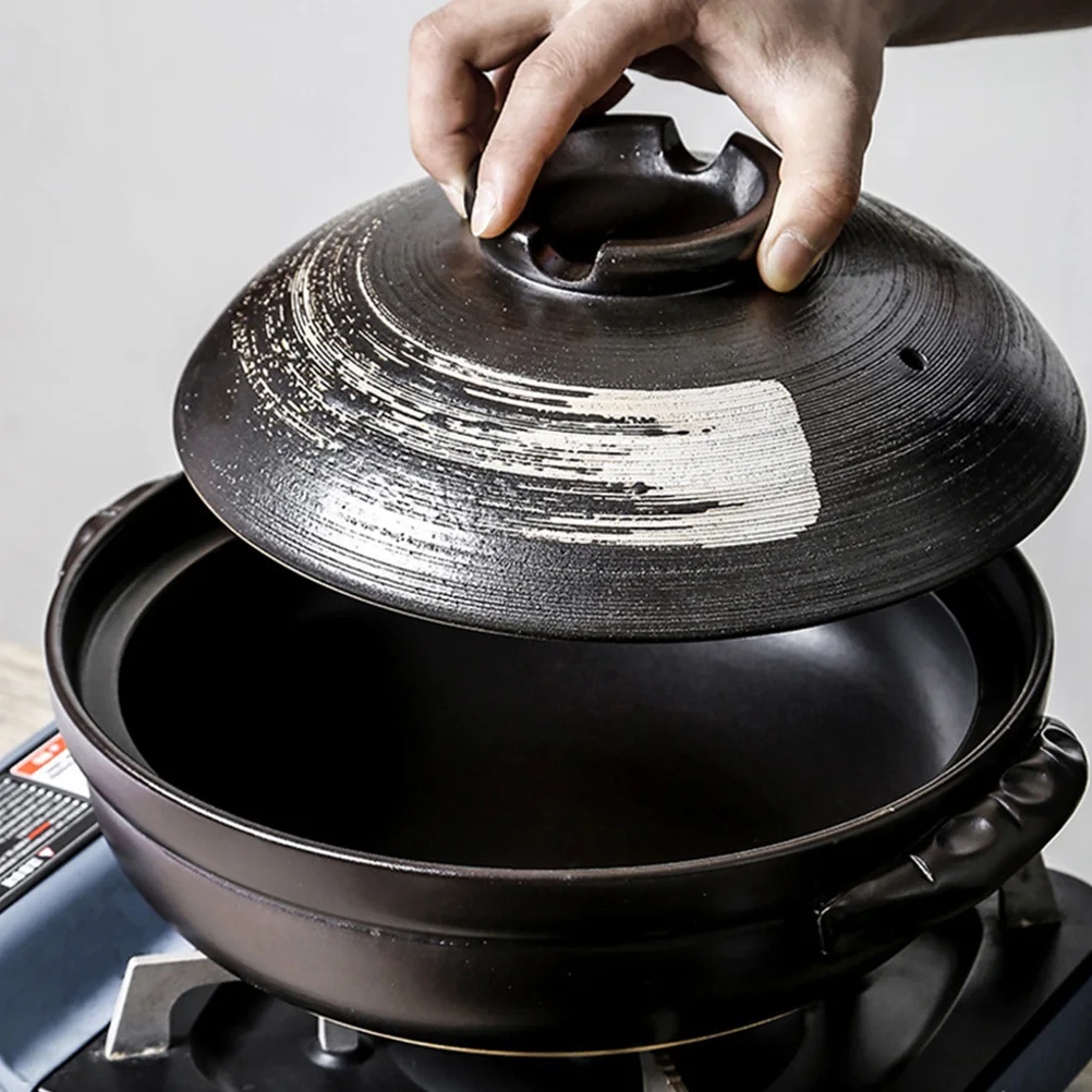 1pc 900ML  Ceramic Casserole Stew Pot Ceramic Enamel Soup Pot Durable Cooking Cookware For Home Restaurant Use Cooking Pot