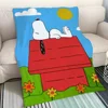 Picnic Blanket King Size Snoopy Cute Throw Blanket Luxury Fluffy Soft Blankets for Decorative Sofa Microfiber Bedding Cobija 1