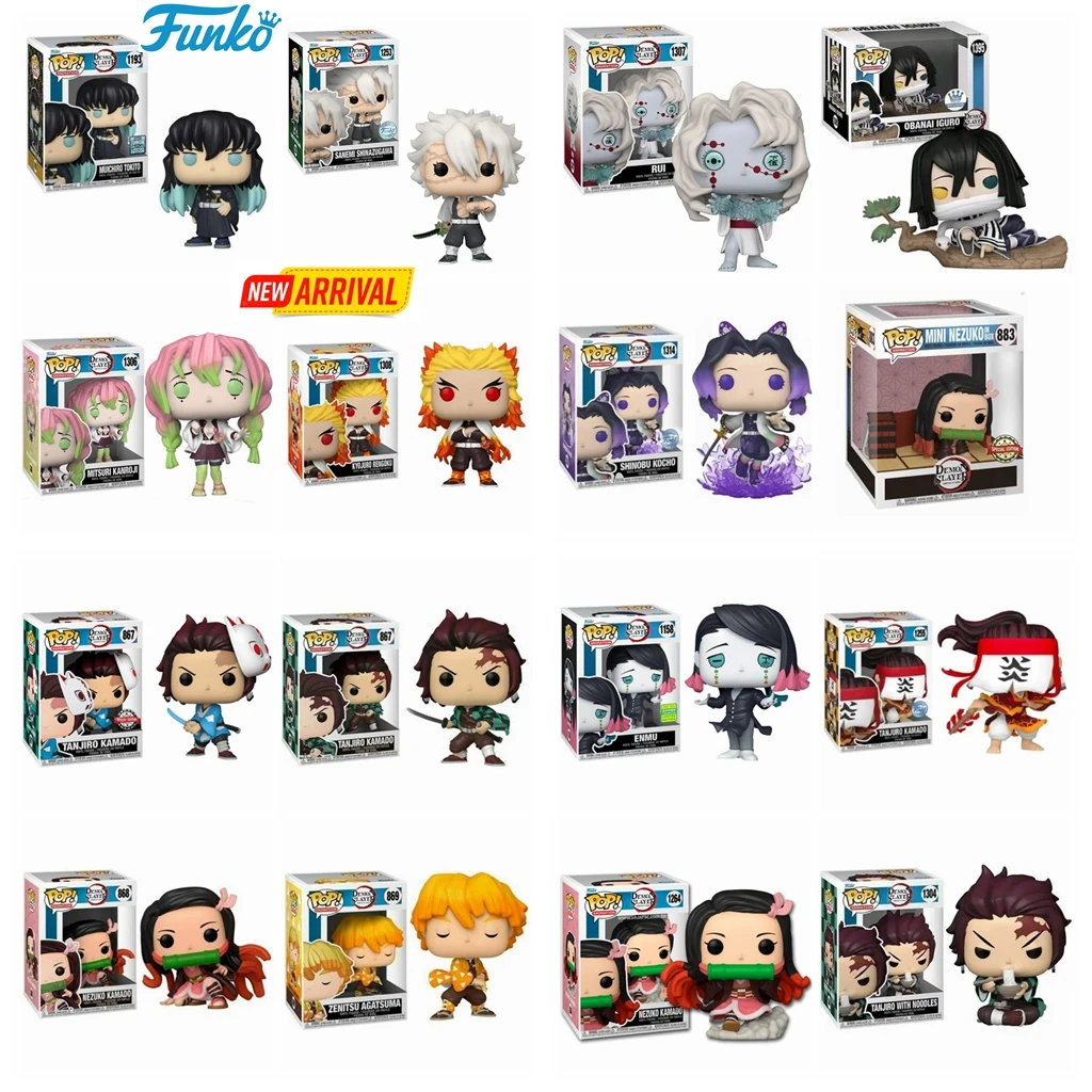 FUNKO POP 25 estilos Demon Slayer ENMU 1158 # KANROJI 1306 # IGURO 1395 # NEZUKO 883 # 1264 # KAMADO 873 # 868 # figuras en miniatura de juguete de vinilo
