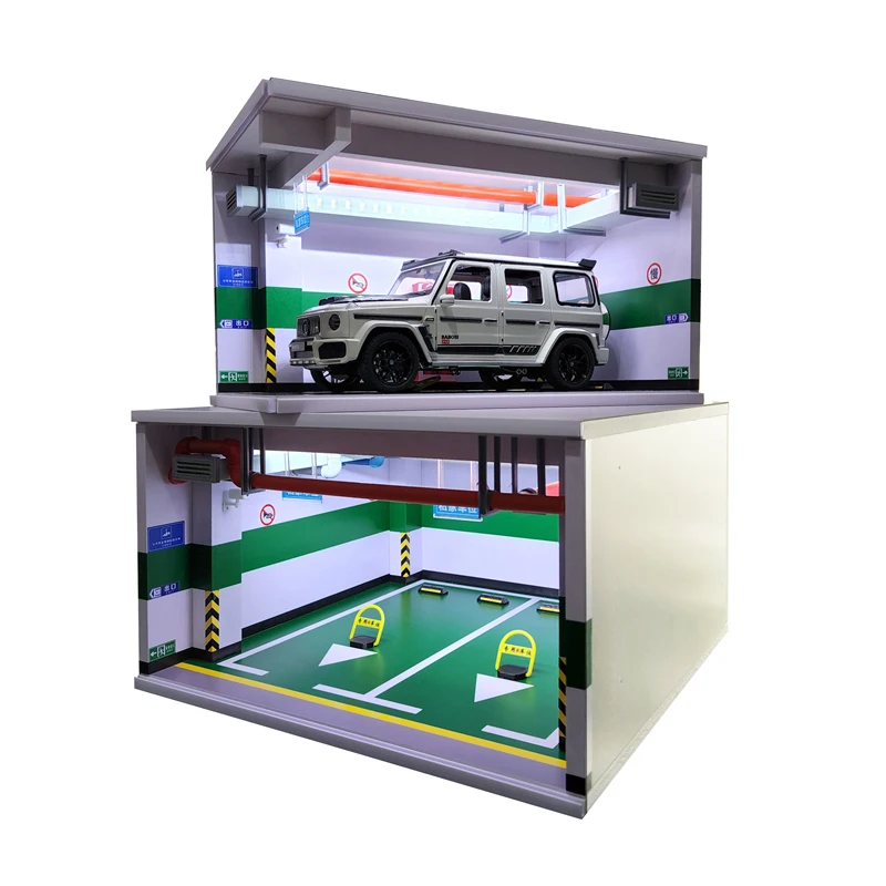 1:18  Parking Scene 3 Spaces Model Toy Car Garage  Dustproof Storage Display Cabinet 5