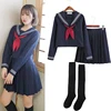 Basic style Japanese School Uniform College High School Girls Student Uniforms Sailor Suit White Tops Pleated Skirt Plus XXXXXL 1