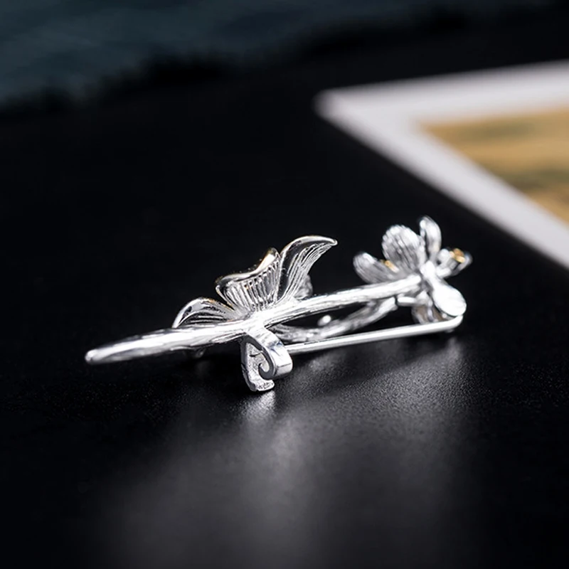 MIQIAO 925 Sterling Silver Brooch Flower Female 2020 New Lily Brooches For  Women's Clothing Fashion Jewelry Mother Wife Gift
