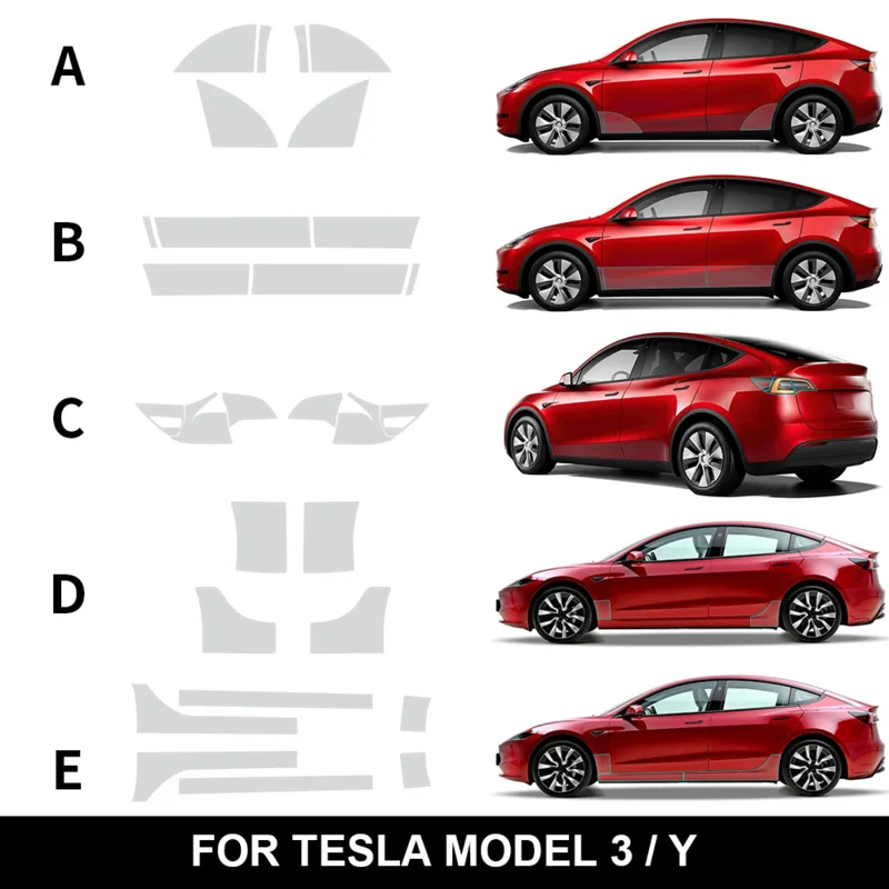 

Автомобильная треугольная Защитная пленка для Tesla Model 3, модель Y PPF, термополиуретановая прозрачная наклейка, мил, защита краски