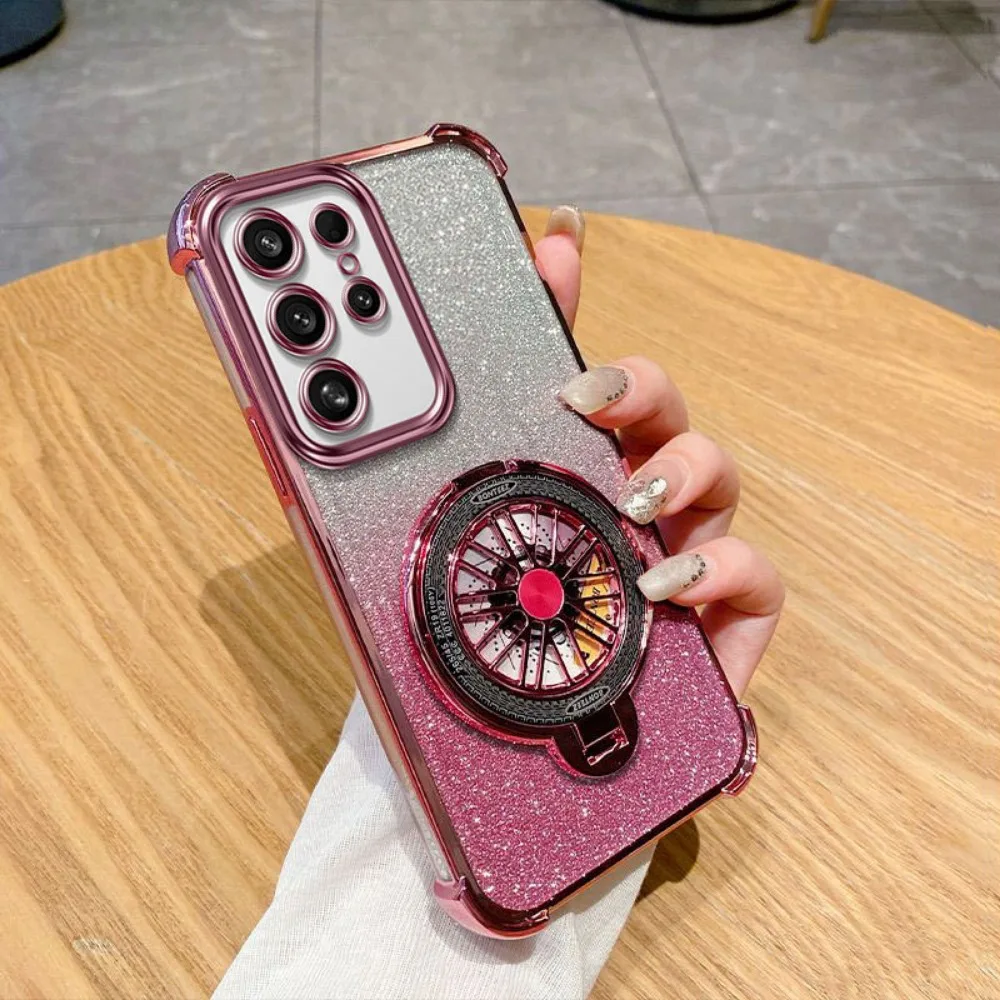 Electroplate Protective Phone Case with Ring Bracket Cover