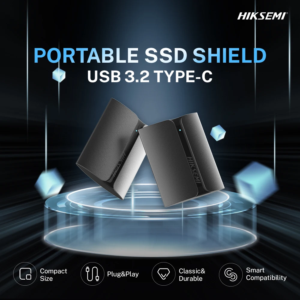 HIKSEMI Shield المحمولة SSD 1 تيرا بايت 2 تيرا بايت محرك الأقراص الصلبة الخارجي عالي السرعة من النوع C يؤدي تخزين الأقراص الصلبة للكمبيوتر المحمول Mac