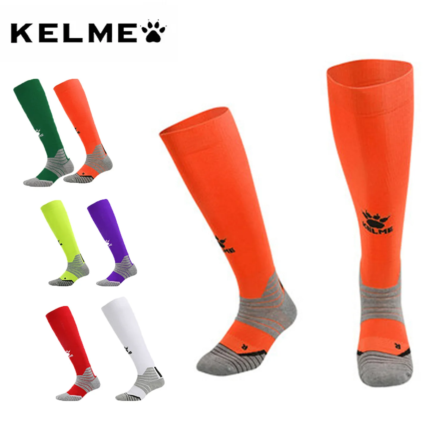 

Дышащие футбольные носки KELME, мужские спортивные чулки, Нескользящие утепленные носки, поглощающие пот, спортивные носки до колена