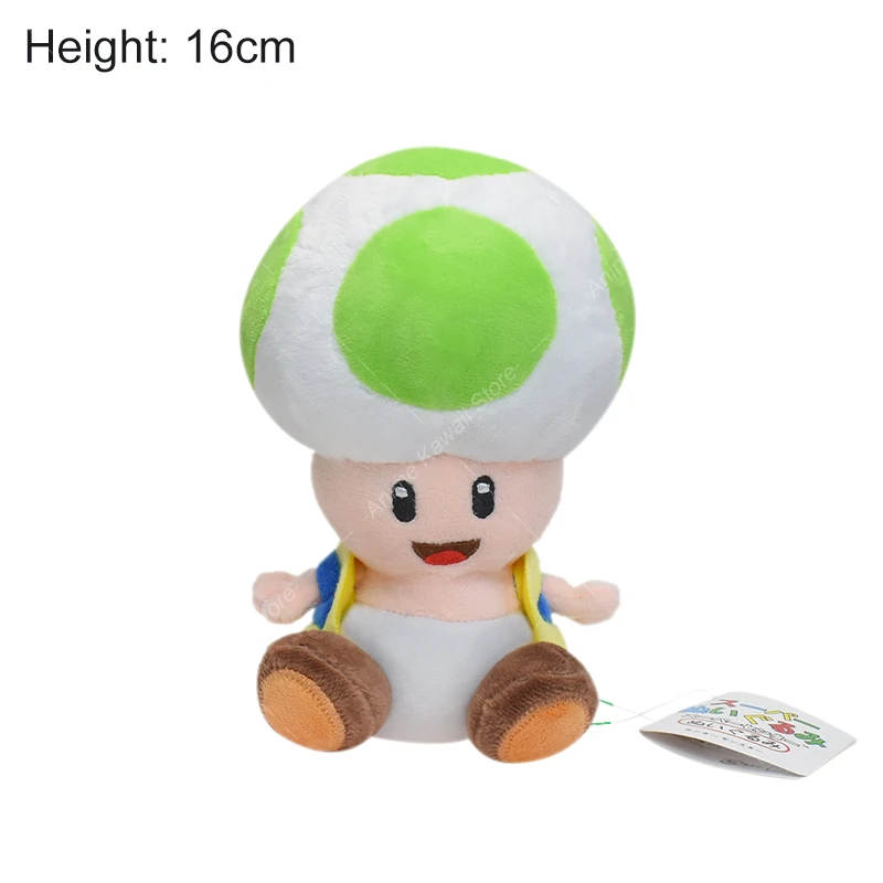 thumbnail image 1 of Muñeco de peluche Kawaii Mario Bros, hongo, sapo, Toadette, rojo, amarillo, azul, verde, sapo, muñeco de peluche suave, regalo de cumpleaños para niños, 1 of 5