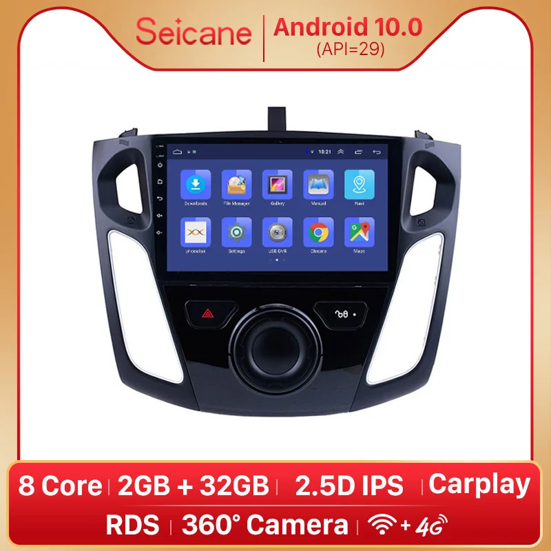 

Seicane 2Din Android 9.0 9 Inch GPS Multimedia Player Bluetooth Wifi Car Radio Head Unit For 2011 2012 2013 2014 2015 Ford Focus