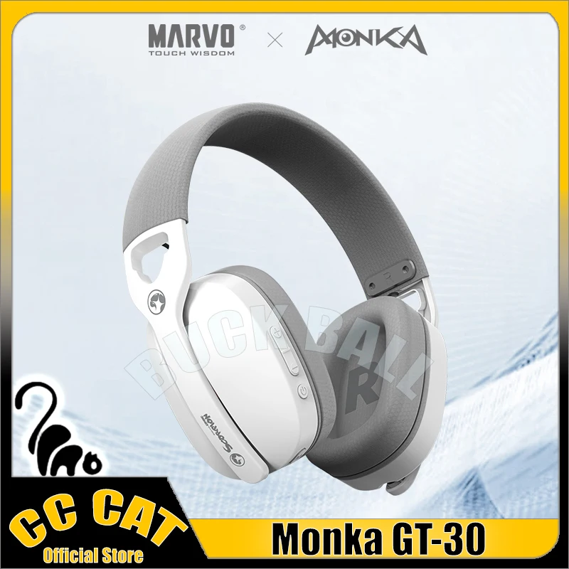 

Monka GT-30 Gamer Headphone Light Weight Wireless Bluetooth Headphones 3Mode With Microphone Earphone Low Delay Gaming Headsets