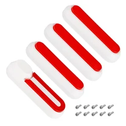 Electric Scooter Wheel Cover Hub Cap with Reflective Stickers - Protective Shells (White Red)