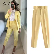 

Za Solid Straight Women Pants With Belt Fashion Spring Office Ladies Long Trouser 2022 Pantalon Pour Femme Female Bottom Outwear