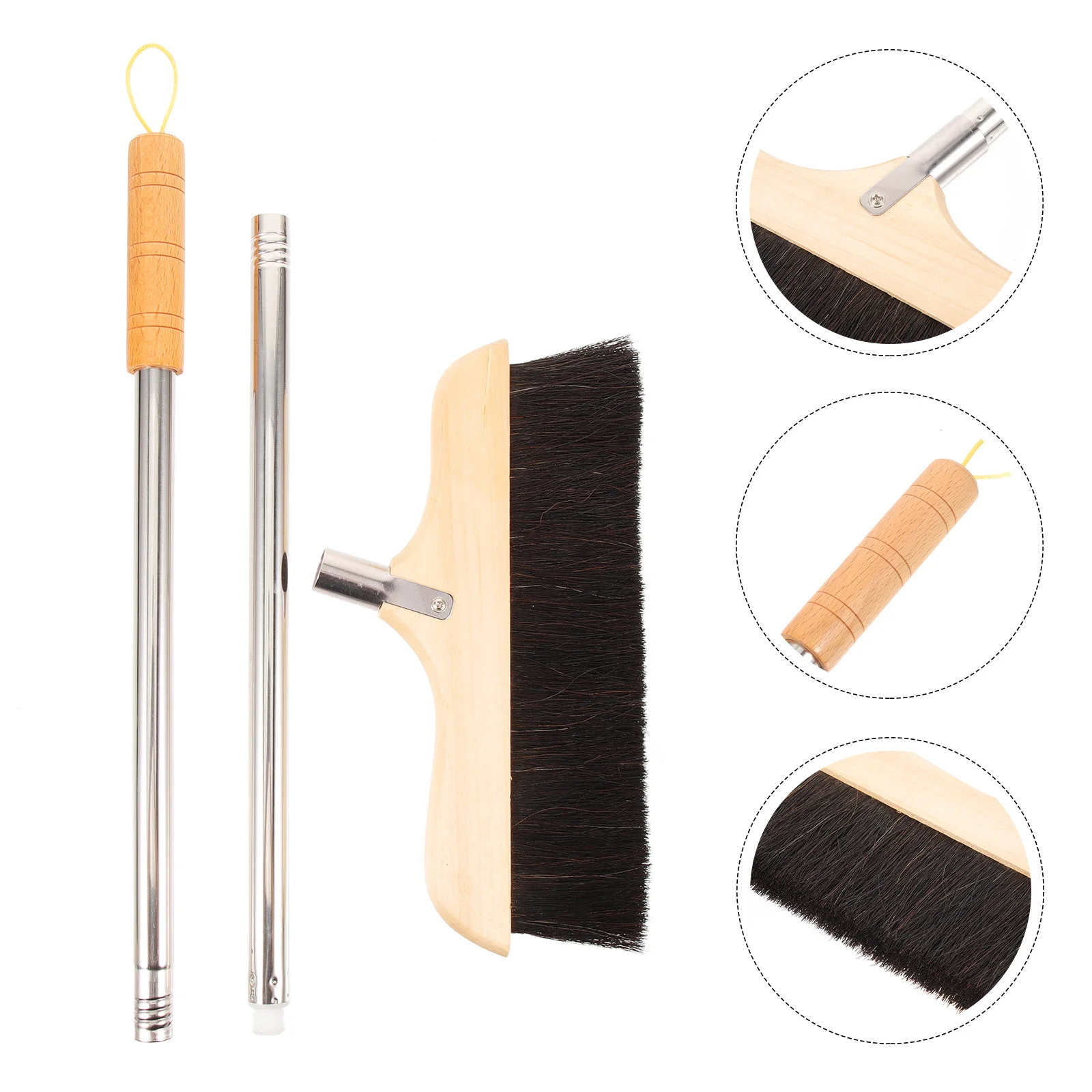 

Sweeping Brush Heavy Duty Household Broom Wooden Cleaning Horse Hair Plastic Kitchen Home Horsehair