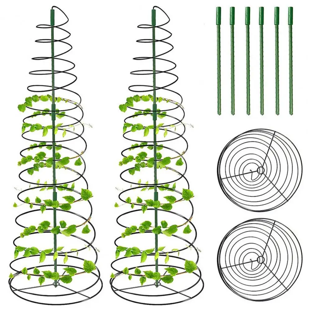Plant Support Rack Green Bean Trellis Tower For Climbing Vines