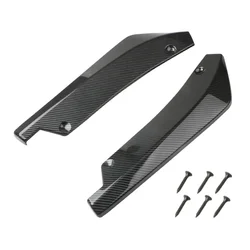 Universal Car Rear Bumper Lip Diffuser Splitter Spoiler Protector, Black Carbon Fiber Finish (Set of 2) (Carbon fiber)