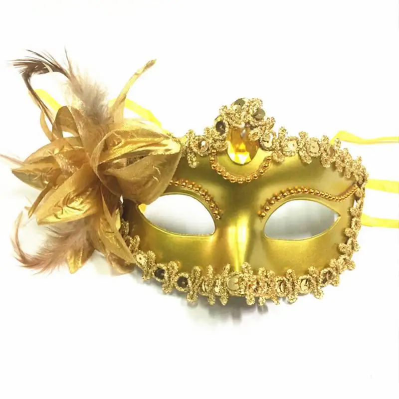 Halloween Masquerade Painted Golden Powder Half-Face Mask for Men Festival Party Costume Eye Mask Male eye mask face mask halloween mask party masks masquerade mask 3d printed mask 3d face masks superhero mask lace masquerade mask
