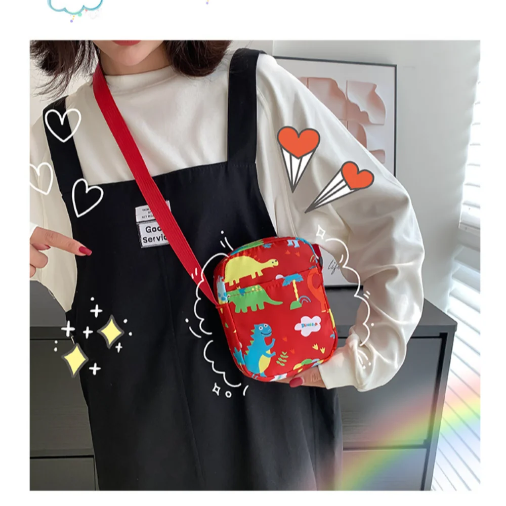 Cartoon Männer Frauen Dinosaurier Umhängetaschen Leinwand Tasche Make-up Tasche Telefon Tasche Kosmetik tasche Hüft tasche Brusttasche – Detail 18