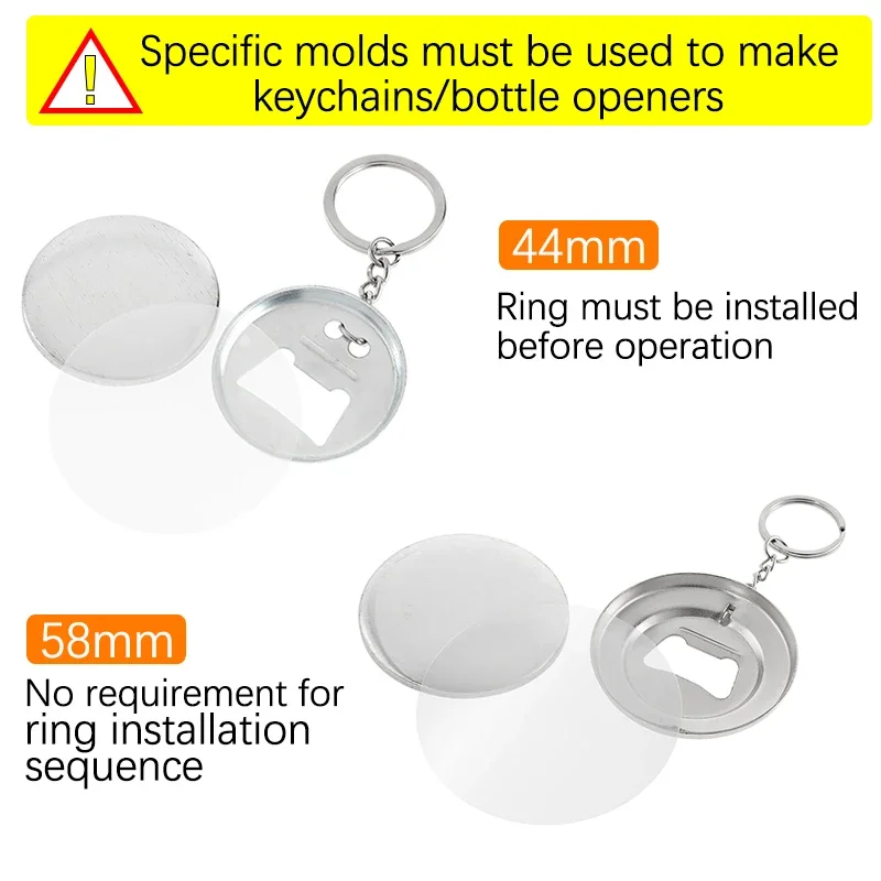 Button Making Supplies Badge Parts 50pcs for DIY Keychain Bottle Opener Accessories