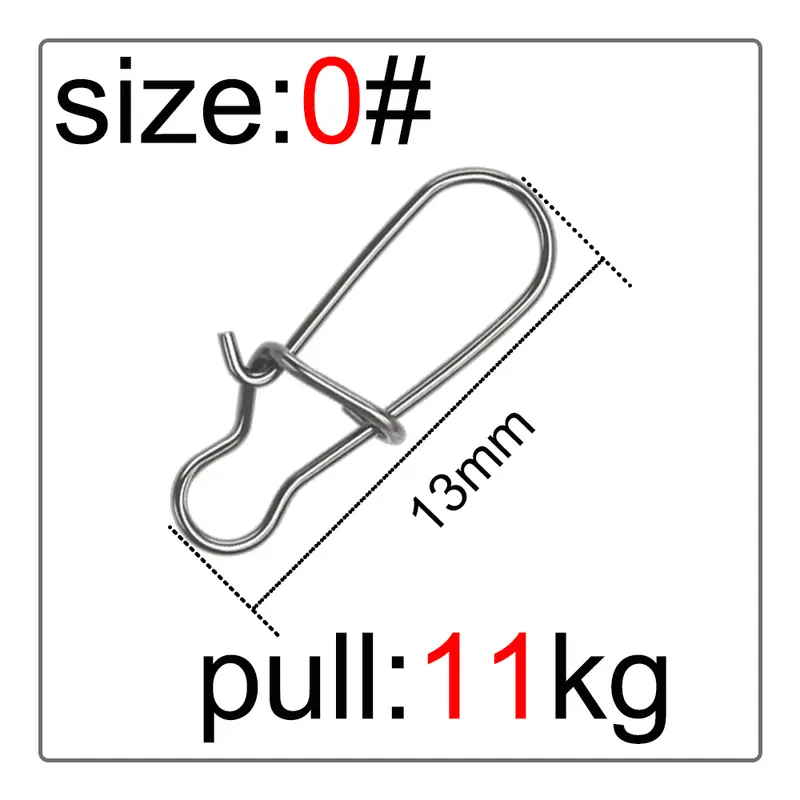 50Pcs Fishing Swivel Connector Hooks Line Clip Lock Carabiners Stainless Steel Fishing Fastener Snaps Tools - Image 8