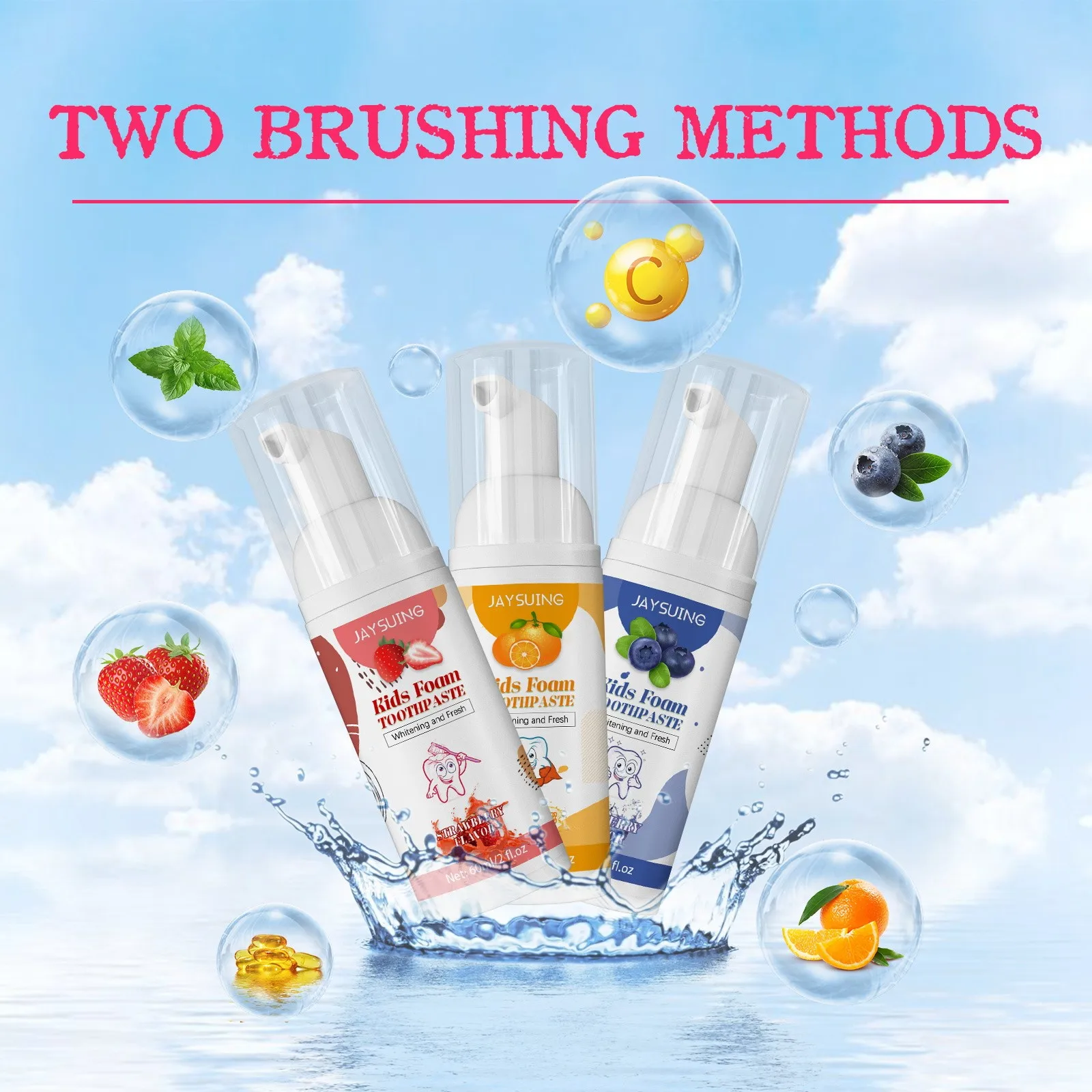 Children's Foam Toothpaste Teeth Mousse Toothpaste Oral Cleaning Household Daily Stain Removal Fruit Flavor Kids Teeth Care