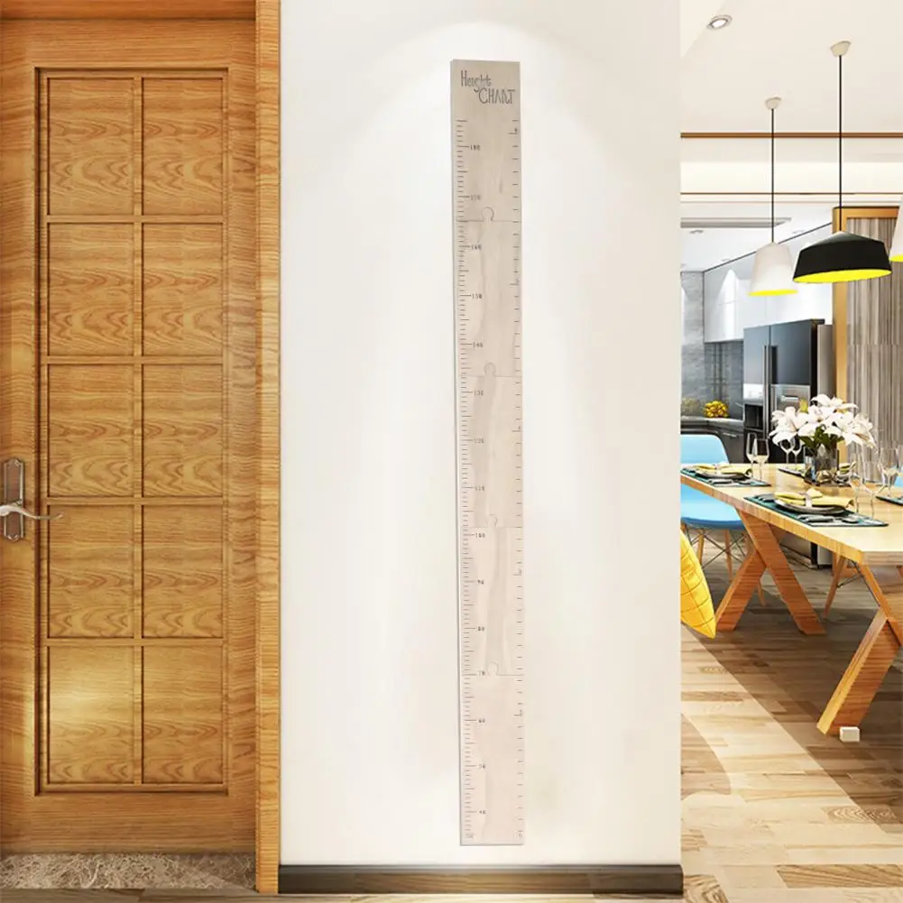 Nordic Wooden Kids Height Growth Chart Ruler Baby Children Height Gauge Room Decoration Wall Meter Measurement Stickers 60-210CM