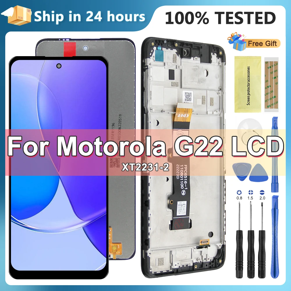 

6.5" AMOLED For Motorola Moto E32 LCD Display Touch Screen Digiziter Assembly Replacement Parts For Moto E32 Display With Frame