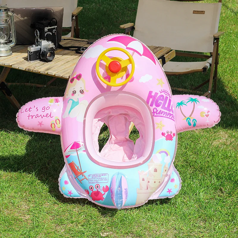 Baby Inflatable Swim Ring Toy Aircraft Shape Swimming Circle Seat Float Swimming Pool Beach Summer Water Toy Floats for Children 6