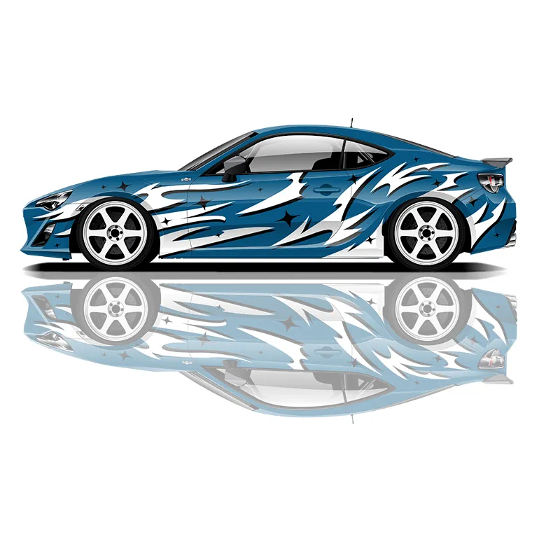 Flaming auto Tuning Racing - Kit 2 Stickers - modèle 0099