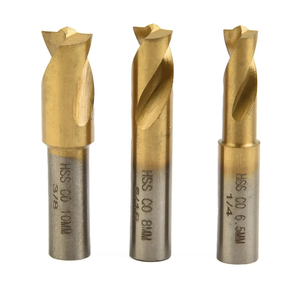 

3pcs/set 6.5/8/10mm HSS Cobalt Spot Weld Cutter Drill Bit Titanium Plating Point Countersink Bit Remove Sheet Metal Solder Joint