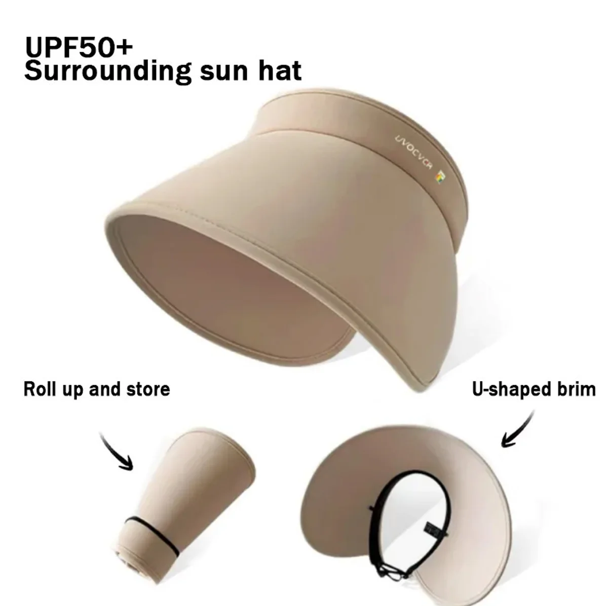1 Wide Brim Sun Hat Women Uv Protection Golf Beach Korean Design