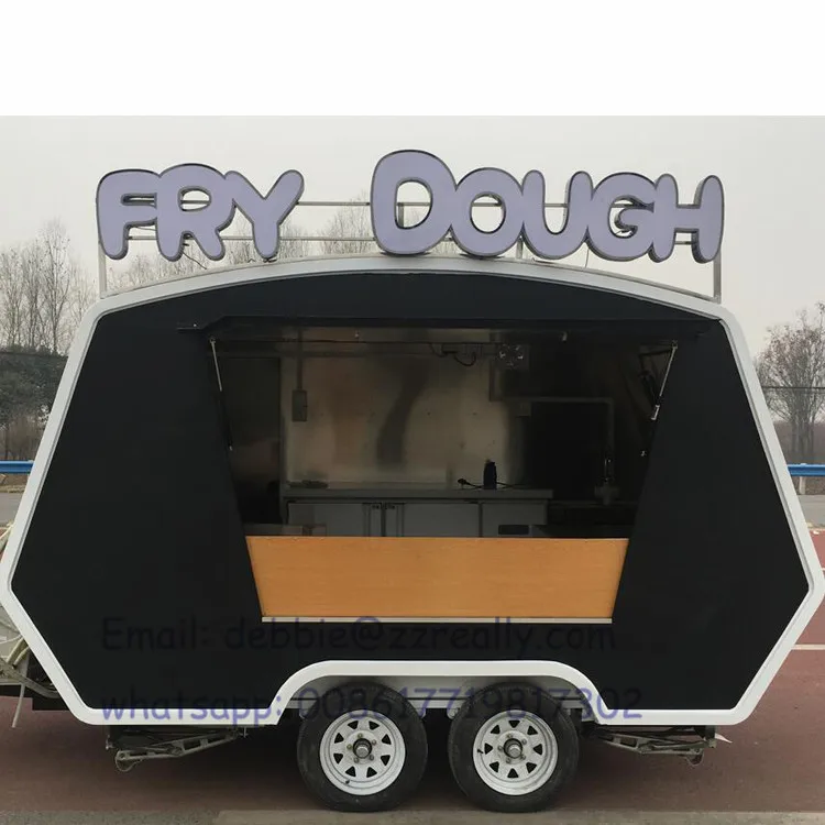 

China boat trailer factory price freezer fast food truck trailer cart with free shipping by sea