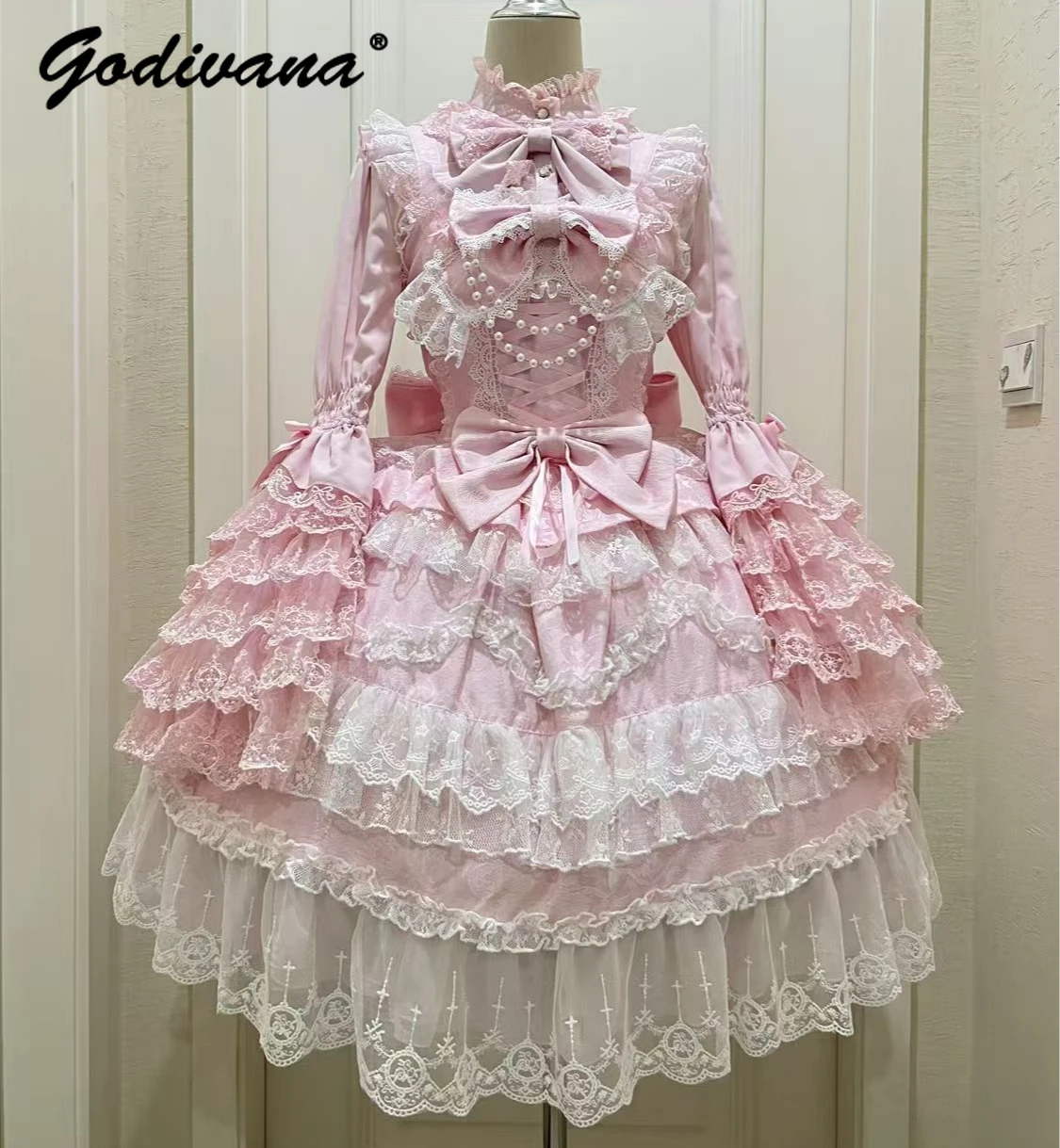 Lolita Dress Original Lolita Dress Cape Set New Spring Autumn Sweet Girl Lace Princess Jsk Cake Dress Fairy Suspender Shirt Outfit