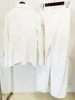HIGH QUALITY Newest 2024 Designer Suit Women  Beaded Diamonds Single Button Suit Blazer Wide-leg Pants Set 2PCS 4