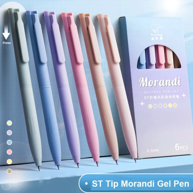 6Colors/Set Cute Morandi Gel Pen Set 0.5mm Color Ink Signature Pen Student  Writing Pen Ballpoint Pen School Office Stationery - AliExpress