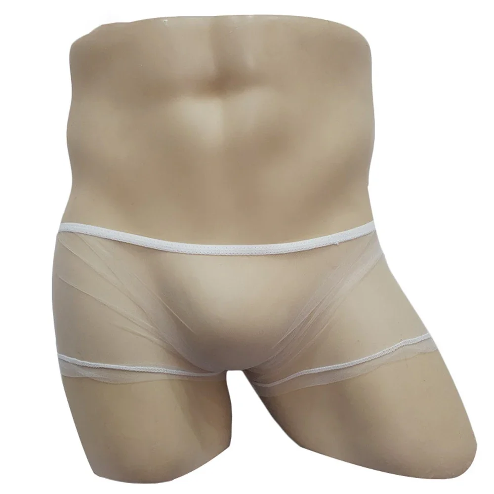 Boxershort Underwear Briefs See Through Tulle Briefs for Men Ultra Thin Breathable Sexy Low Rise Underwear