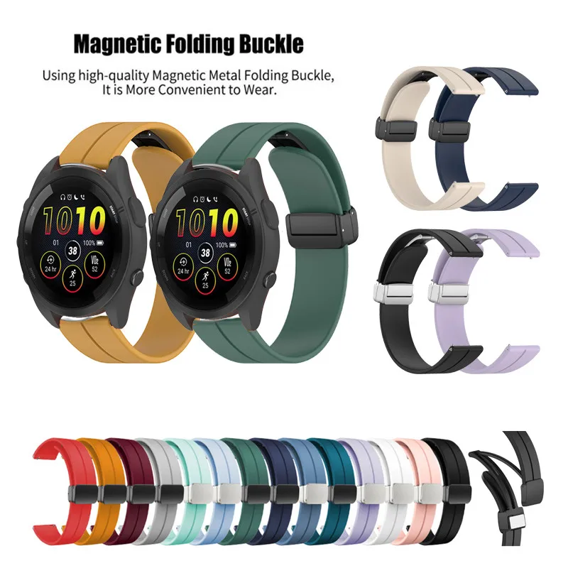 Magnetic Folding Buckle Silicone Band - Universal Fit, 20-22mm Strap