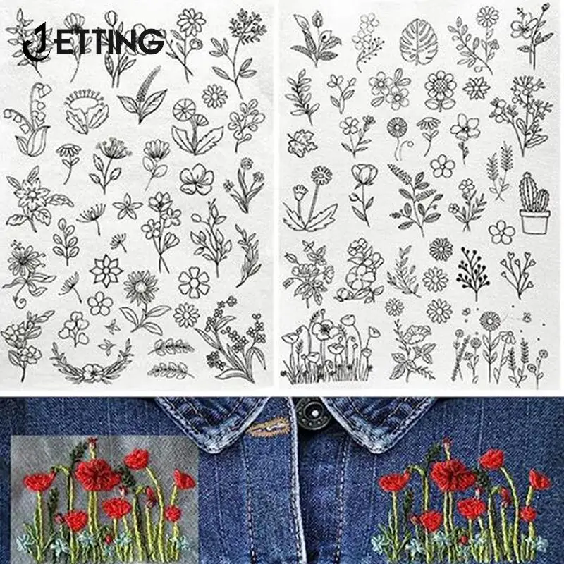 Water Soluble Stabilizer Embroidery Stick And Stitch Embroidery Paper Tear Away Stabilizers With Flower Pattern 2/4pc embroidery paper