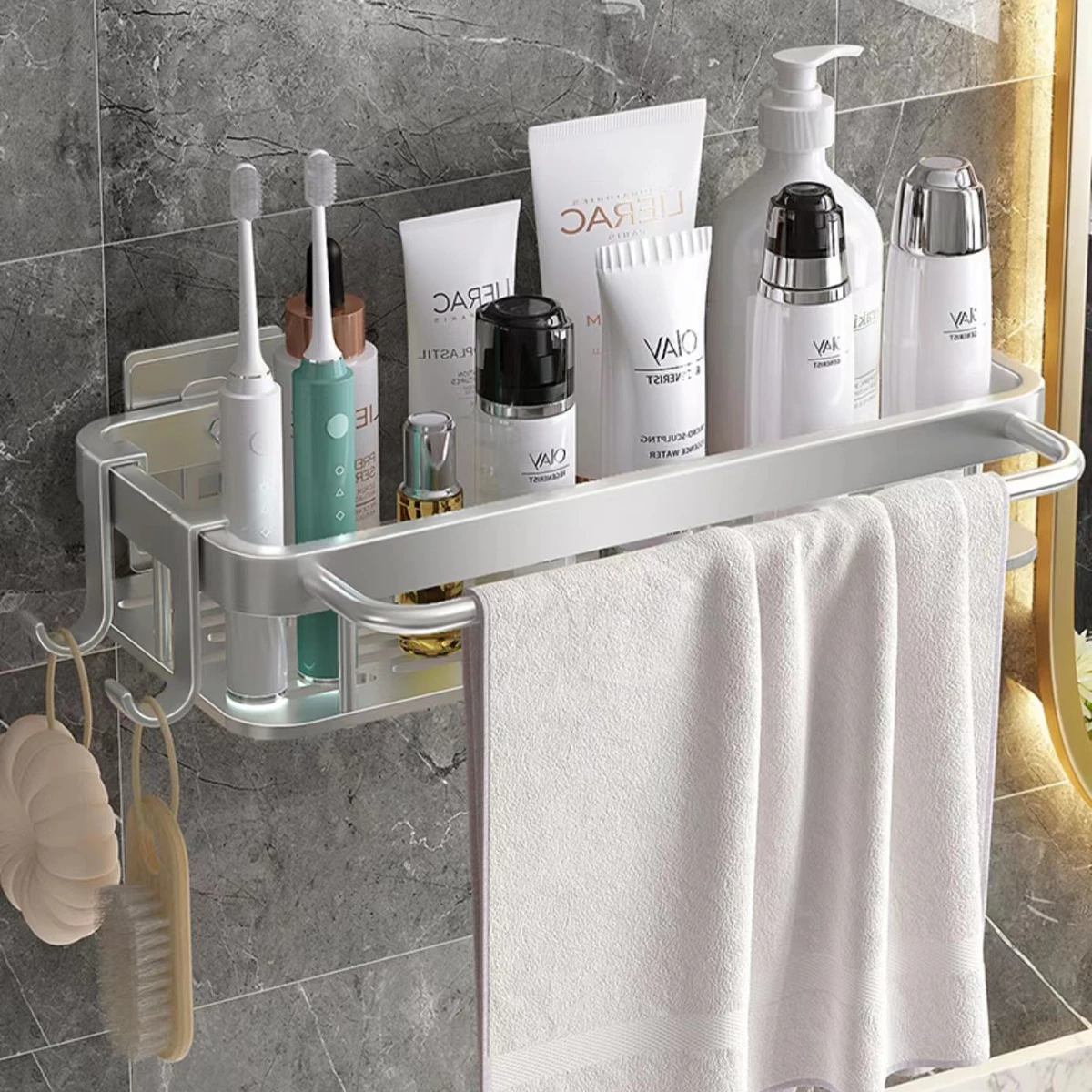 

Bathroom Shelf Toilet Rack Accessories Bathroom Storage Corner Shelve Kitchen Wall Dinding Shampoo Rack