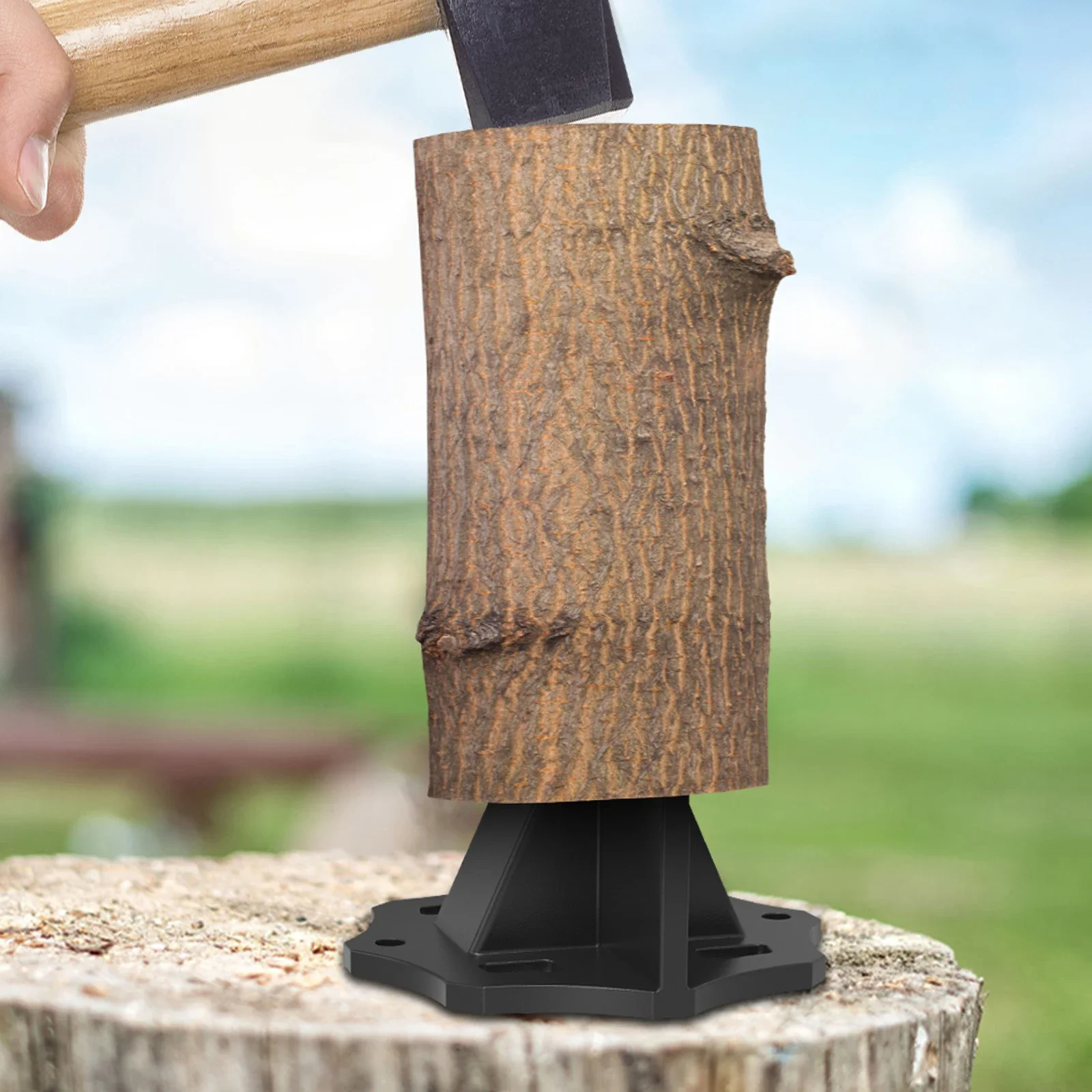 Kindling Splitter Sturdy Carbon Steel Log Wood Splitter Portable Wood Tool with Cloth Bag Manual for Home wood splitter
