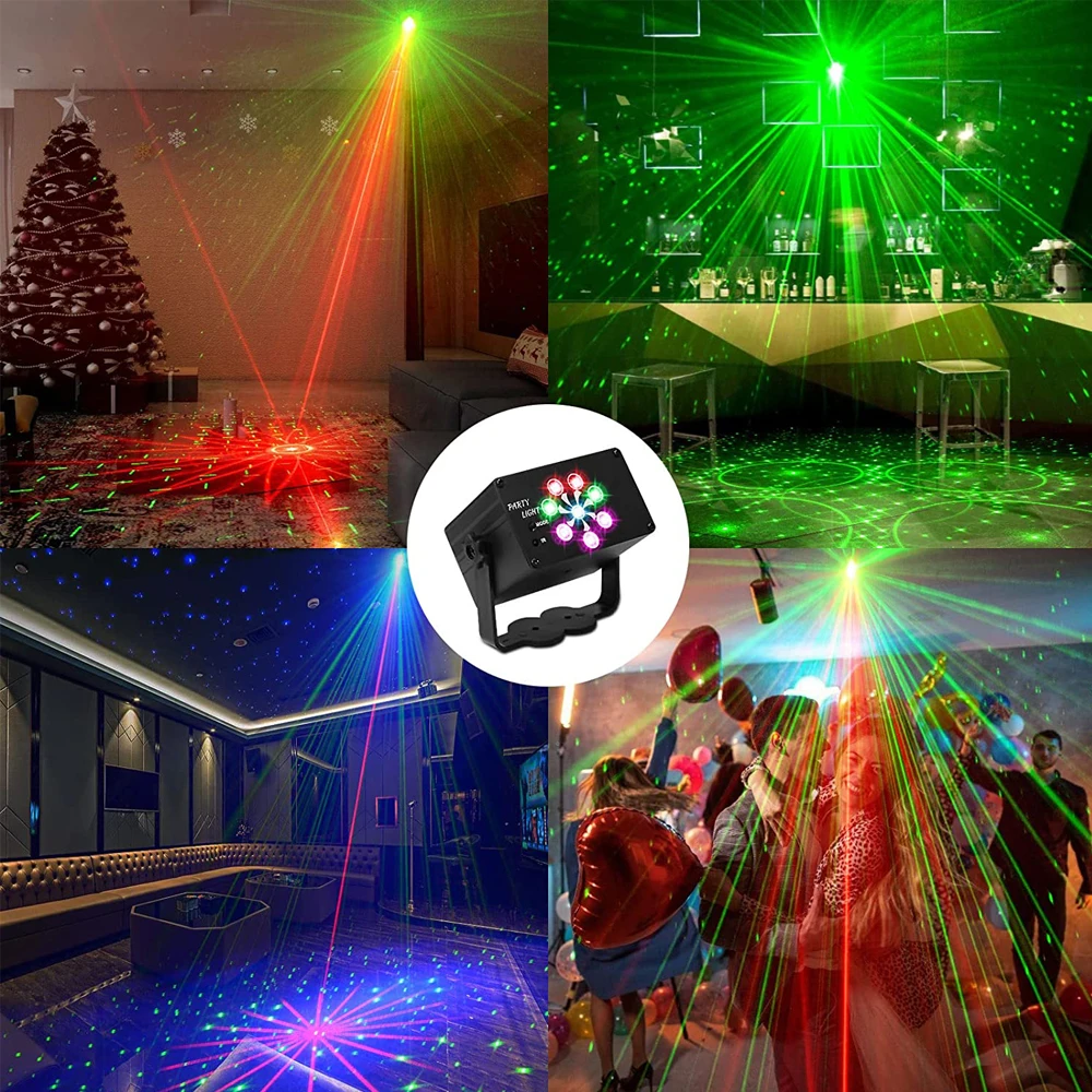 Projecteur laser effet ciel étoilé vert/rouge avec mouvements au rythme de  la musique
