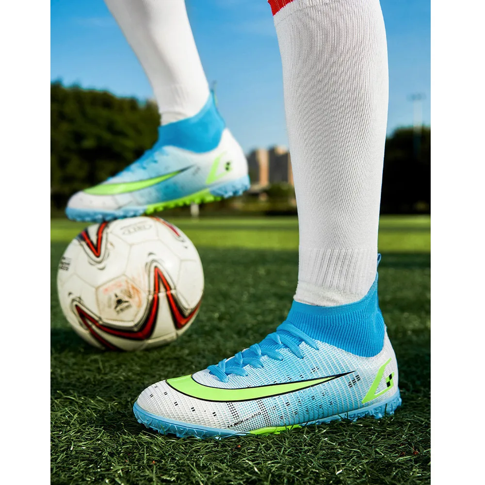 Neue High Bang Flying Weaving für Jungen und Mädchen AG Nagel Kunstrasen Student Leder Fuß Campus Fußballschuhe_voghion.com