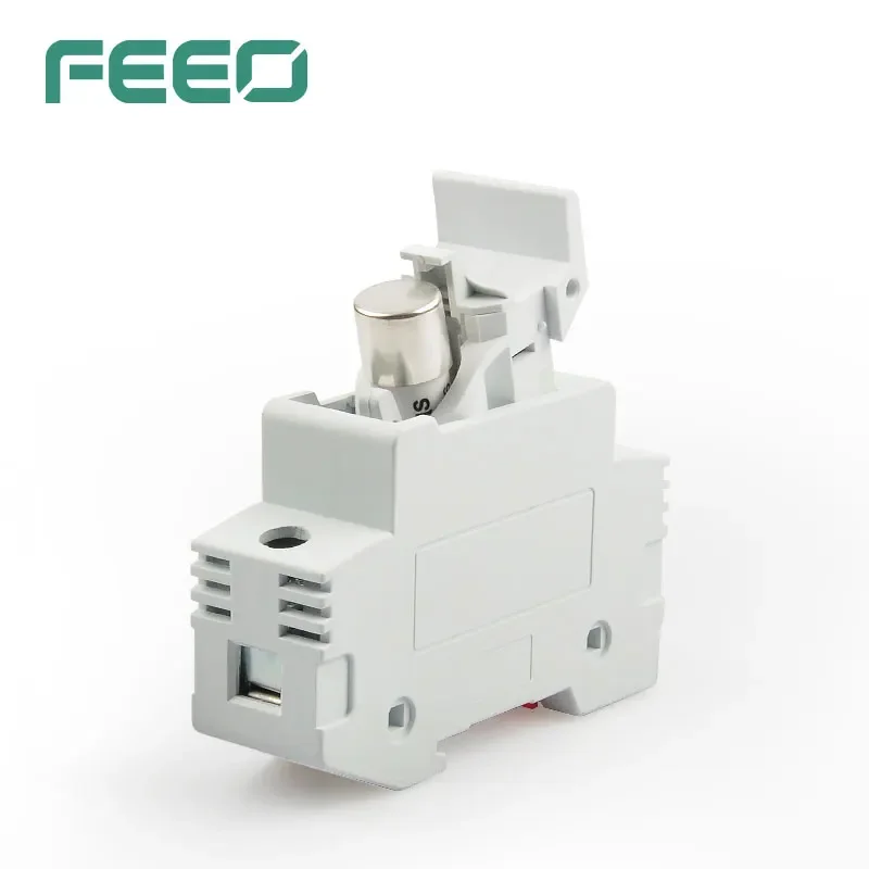 FEEO 1P 32A 40A 50A 63A 14*51mm Solar DC Fuse Holder with Fuse 1000V for Solar System Protection High Voltage Din Photovoltaic fuse box holder fuse holder