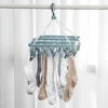 32 Clips Folding Clothes Dryer Hanger Windproof Socks Underwear Drying Rack Household Children Adults Storage Laundry Rack 6