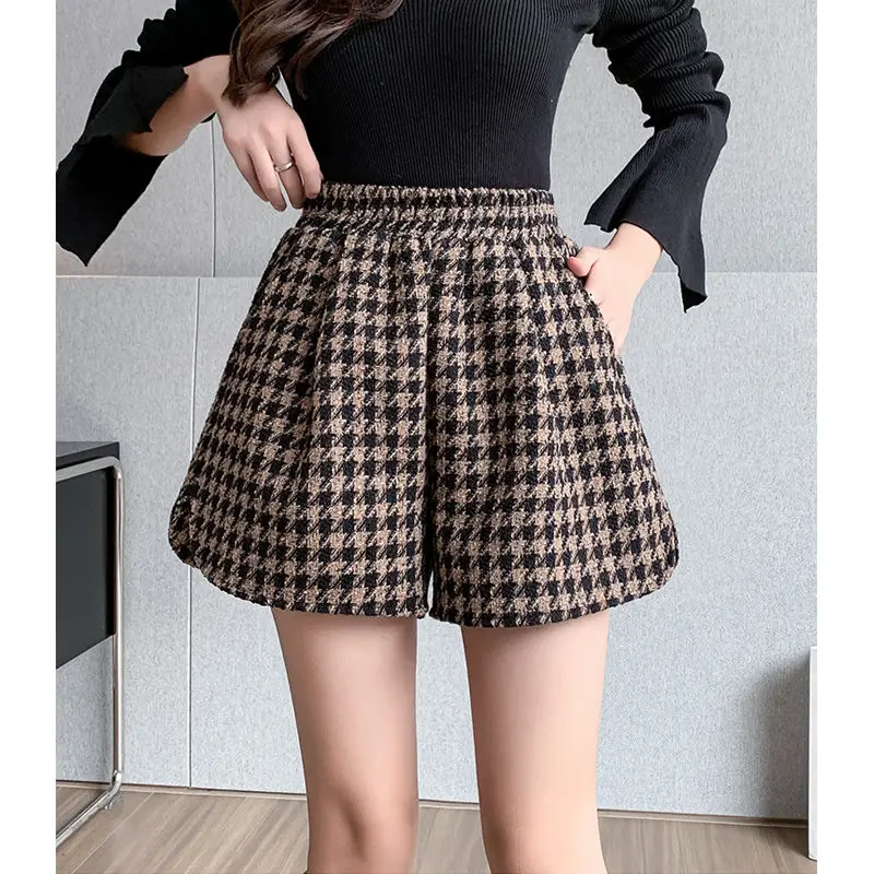 Autumn Winter New High Waist All-match Loose Wide Leg Pants Plus Size Youth Casual A-line Shorts Elegant Fashion Women Clothing