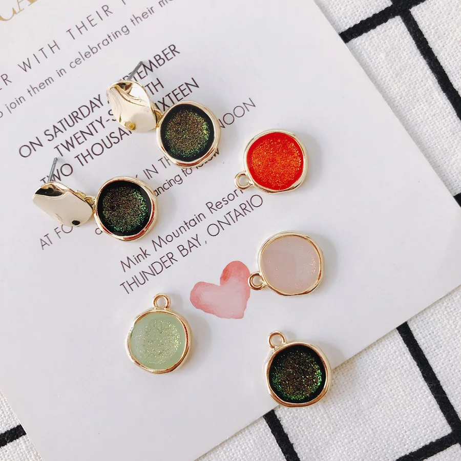 

10pcs Handmade Round Pendant Charms Colorful Necklace Bracelet Earrings Pendant Connectors Diy Jewelry Making Supplies