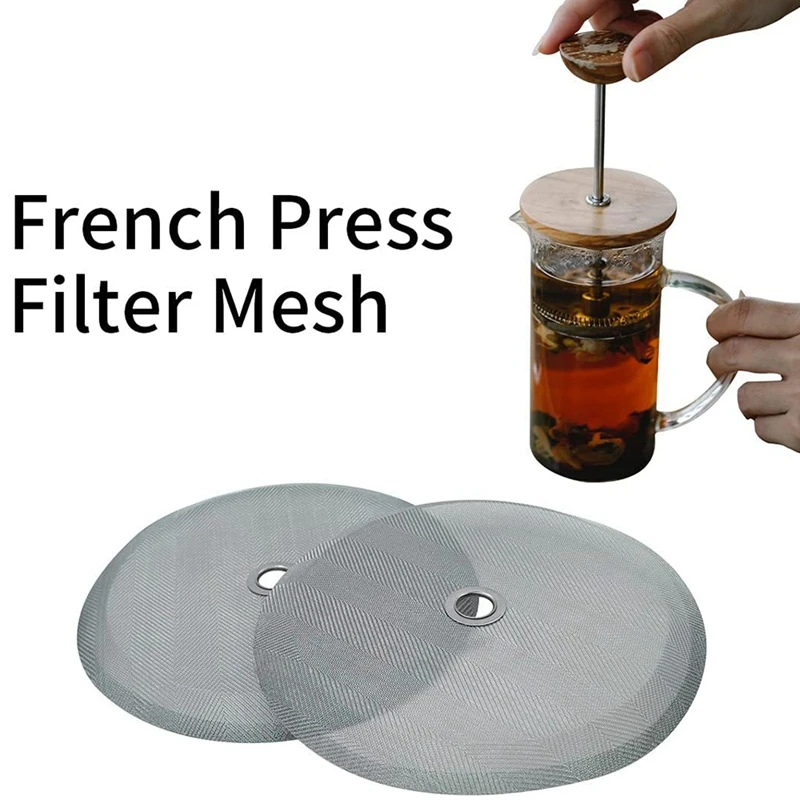 French Press Replacement Filter Screen Reusable Stainless Steel Mesh Filter For Bodum French Press Coffee Makers
