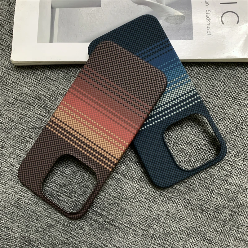 Luxury Slim Carbon Fiber Texture Frameless Phone Case with Heat Dissipation Matte Cover