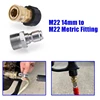 Tool Pressure Washer Adapter Set M22 to 3/8 Quick Connect for Pressure Washer Hose M22 14mm/15mm to M22 Metric Fitting 5000 PSI 5