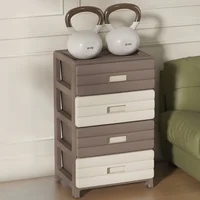 13.78 Inch Wide Drawer Storage Cabinet,3-6 Tier Rolling Mobile Organizer with Wheels,Gray/Brown Options for Living Room/Bedroom 6