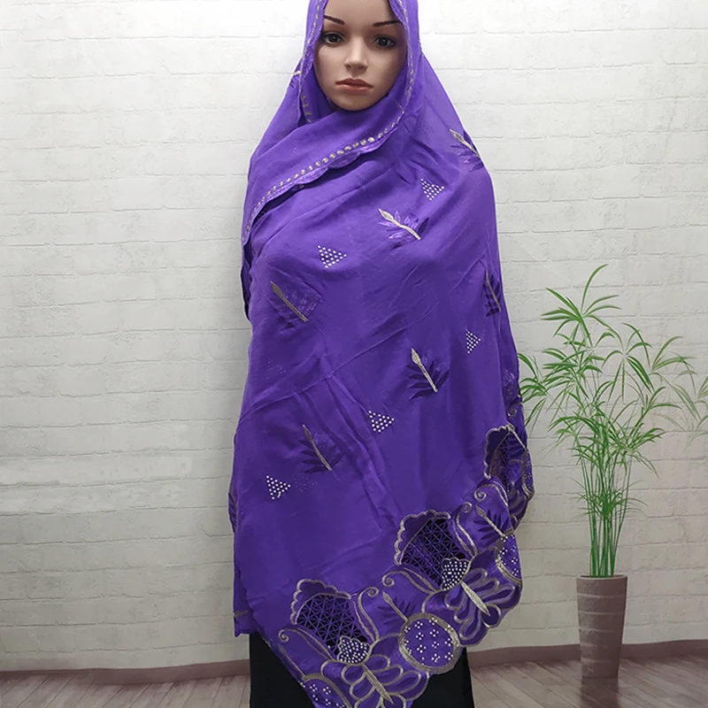 Dubai Muslim Women's Scarf Hijab Long Shawl African Cotton Headscarf otton Hats Embroidery Big Beautiful Lace Shaws 2020 printed muslim headscarf female tassel mercerized cotton scarf headscarf beach sunscreen shawl can be used in all seasons